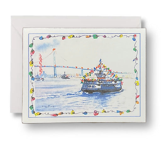 Pat Shattuck Holiday Card - Dartmouth Ferry
