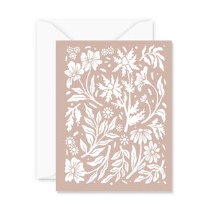 Natasha Vanderburg Co. Greeting Card - Pink Wildflowers