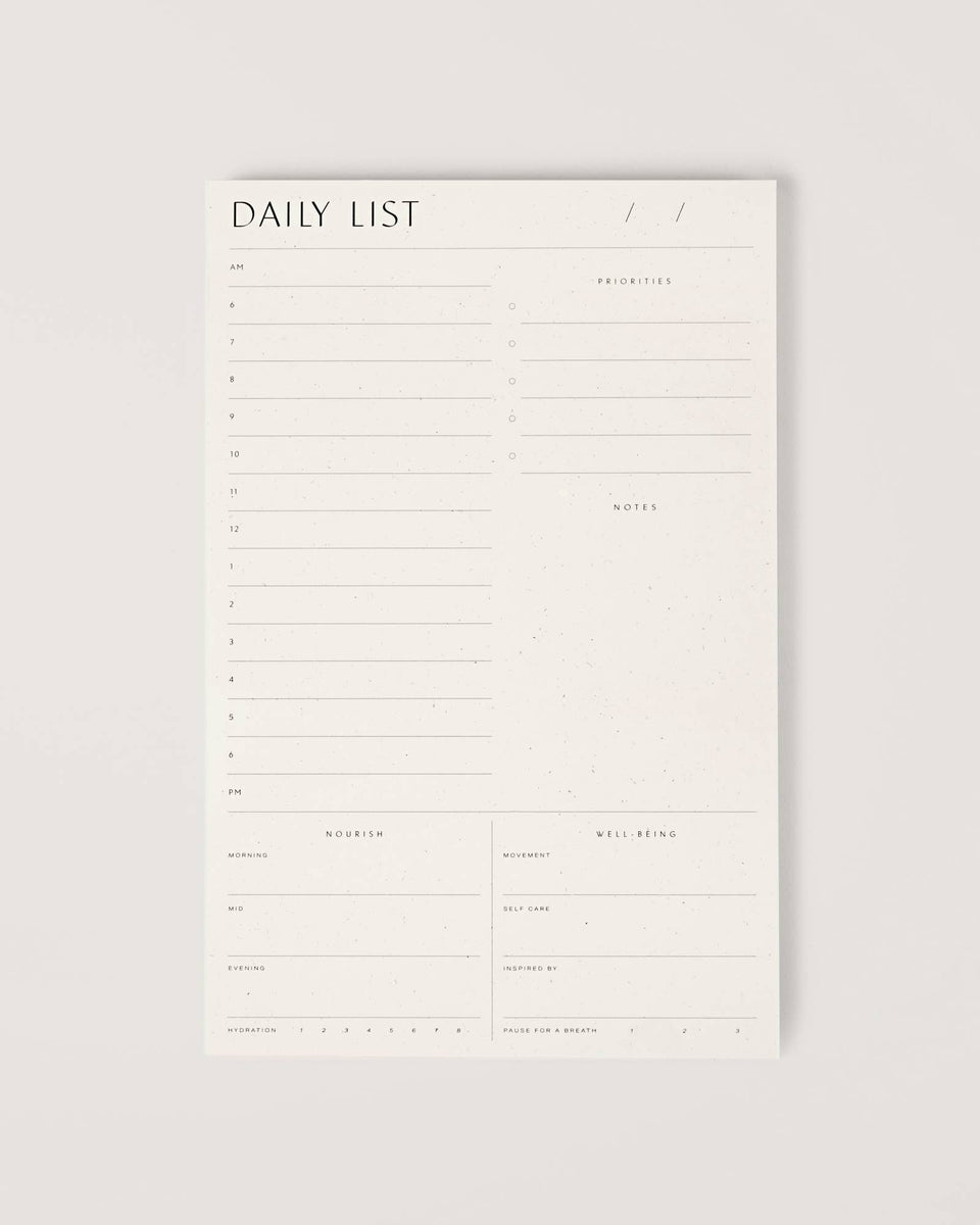 Daily List Pad – Duly Noted Stationery