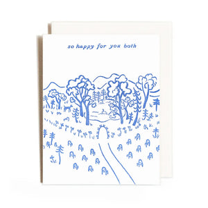 Homework Letterpress Studio Greeting Card - Wedding Pond
