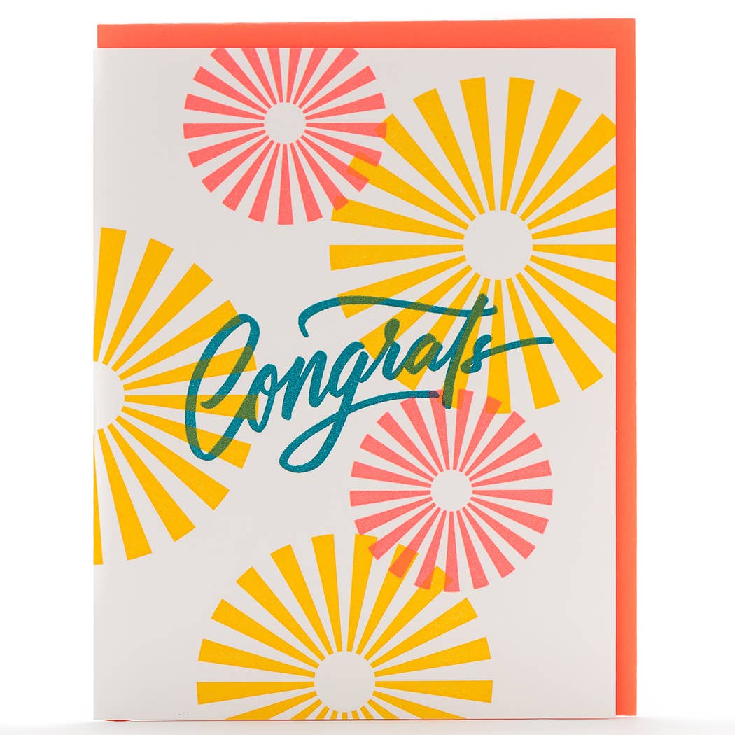 Greeting Card - Congrats Starburst Calligraphy