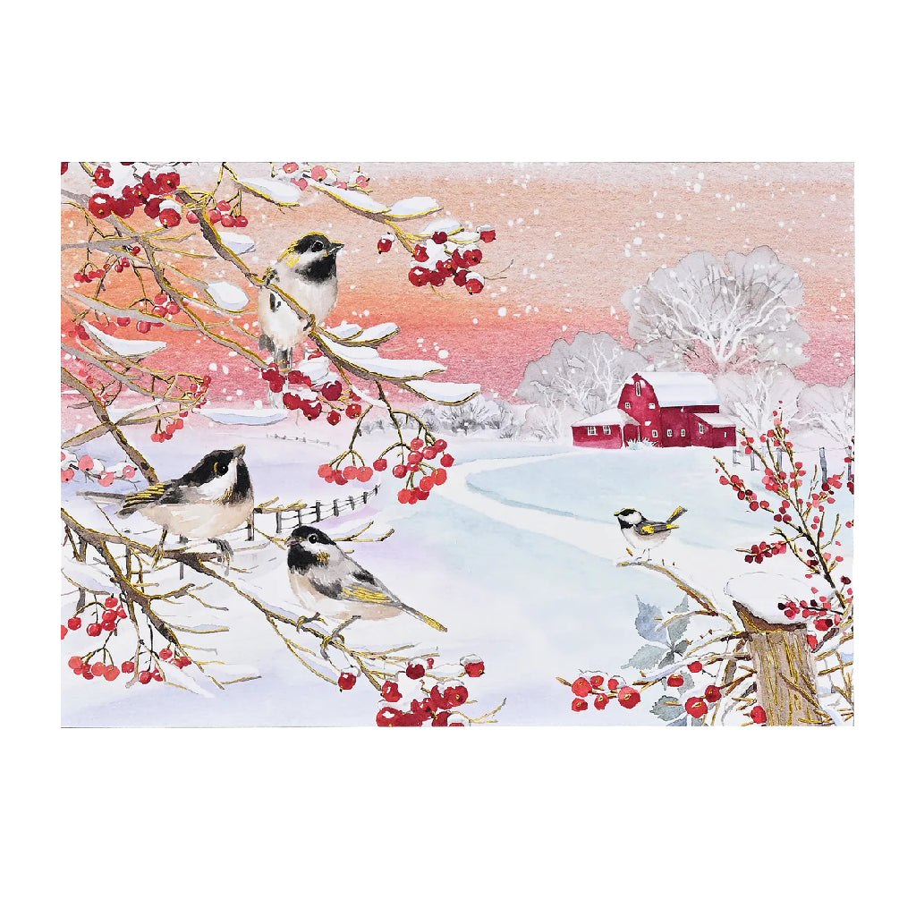 Peter Pauper Press Snowy Songbirds Deluxe Boxed Holiday Cards