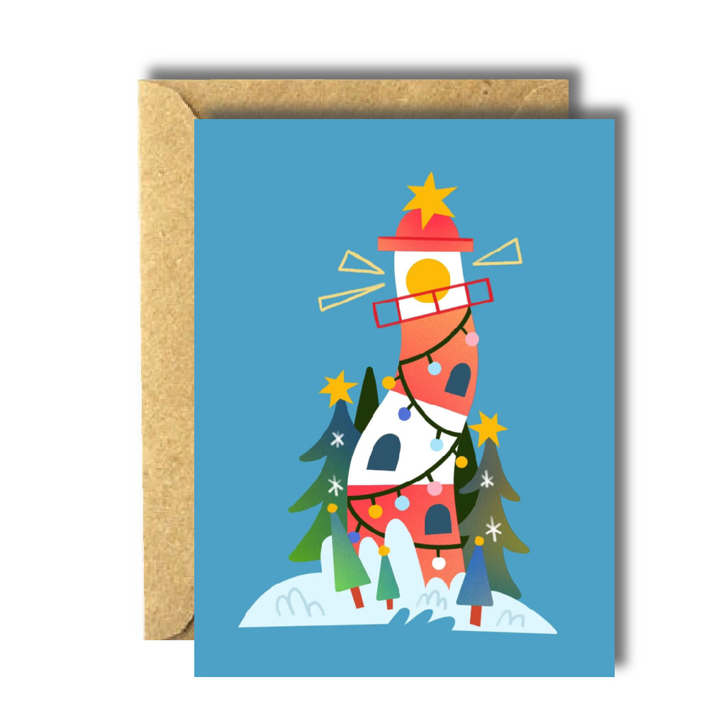 Lighthouse Tree Greeting Card