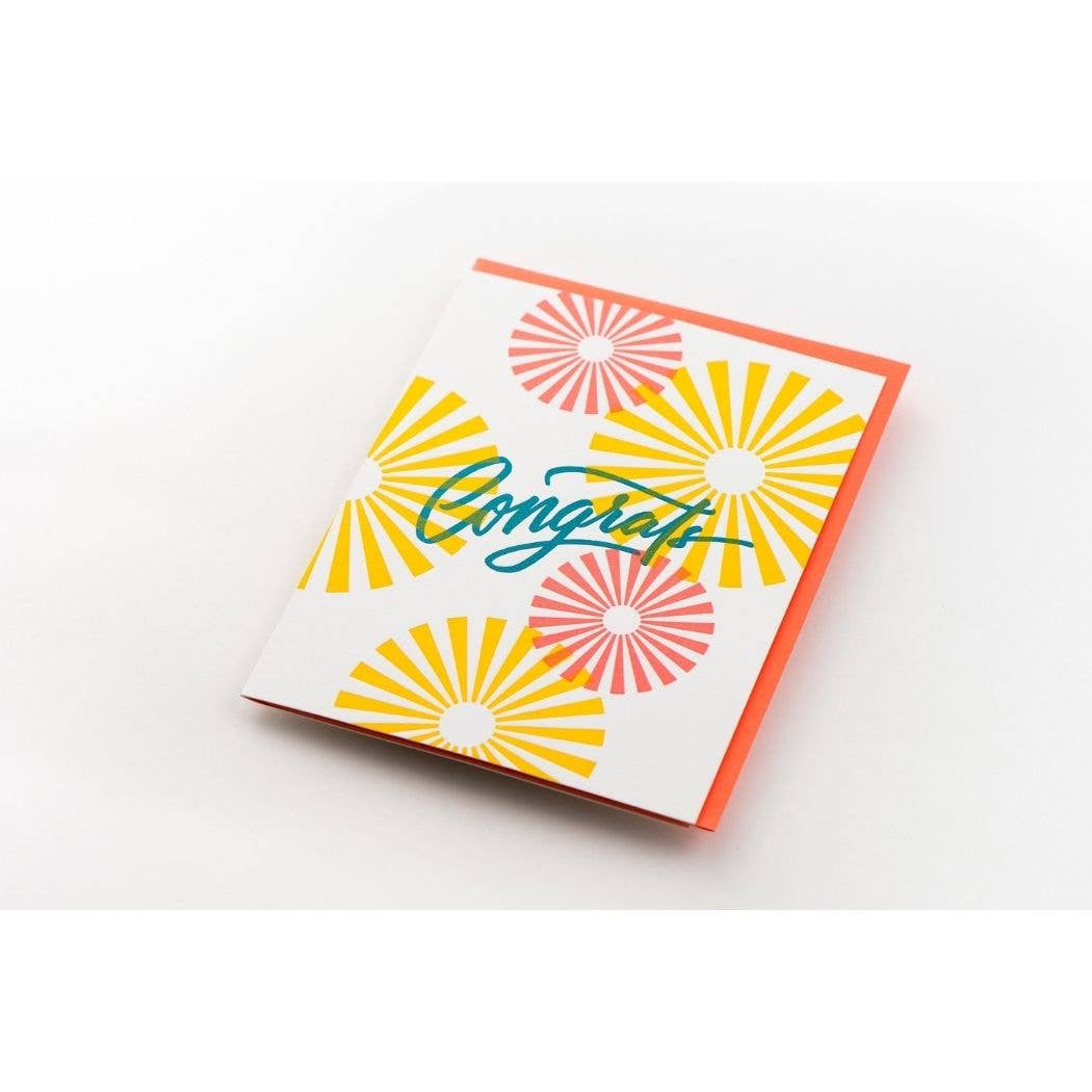 Greeting Card - Congrats Starburst Calligraphy