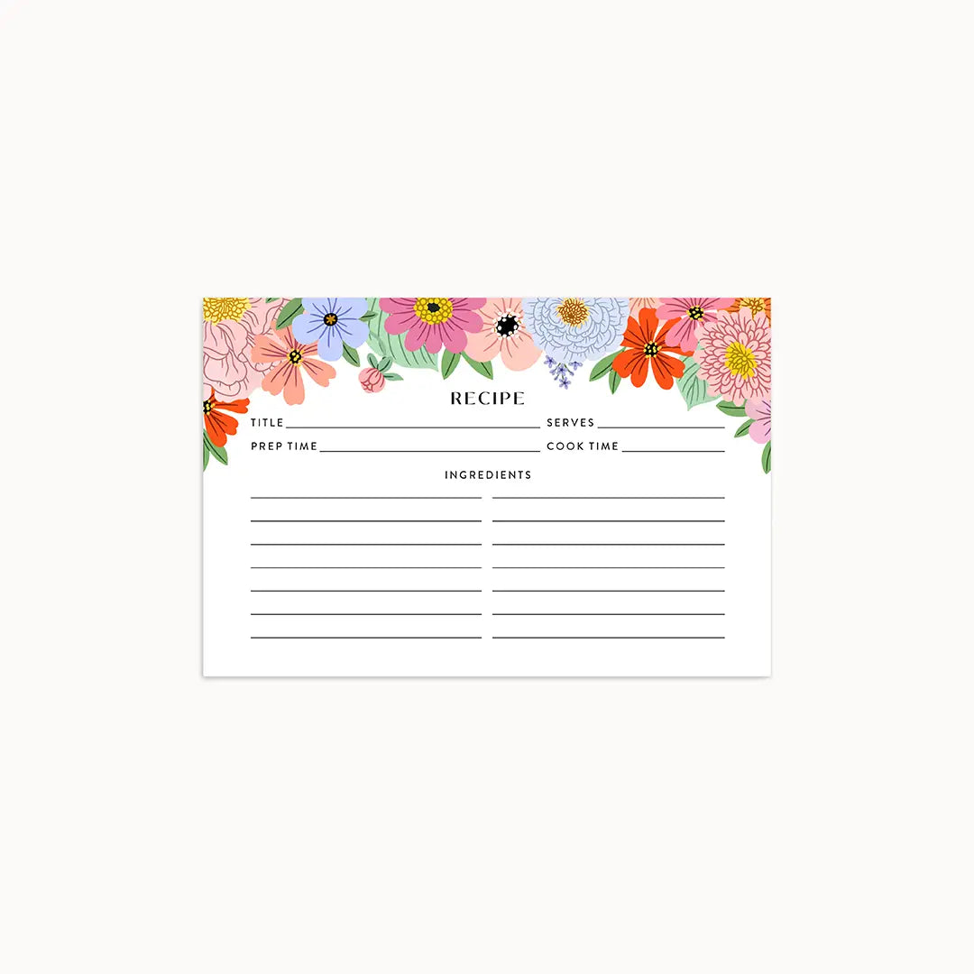 Recipe Cards - Summer Floral