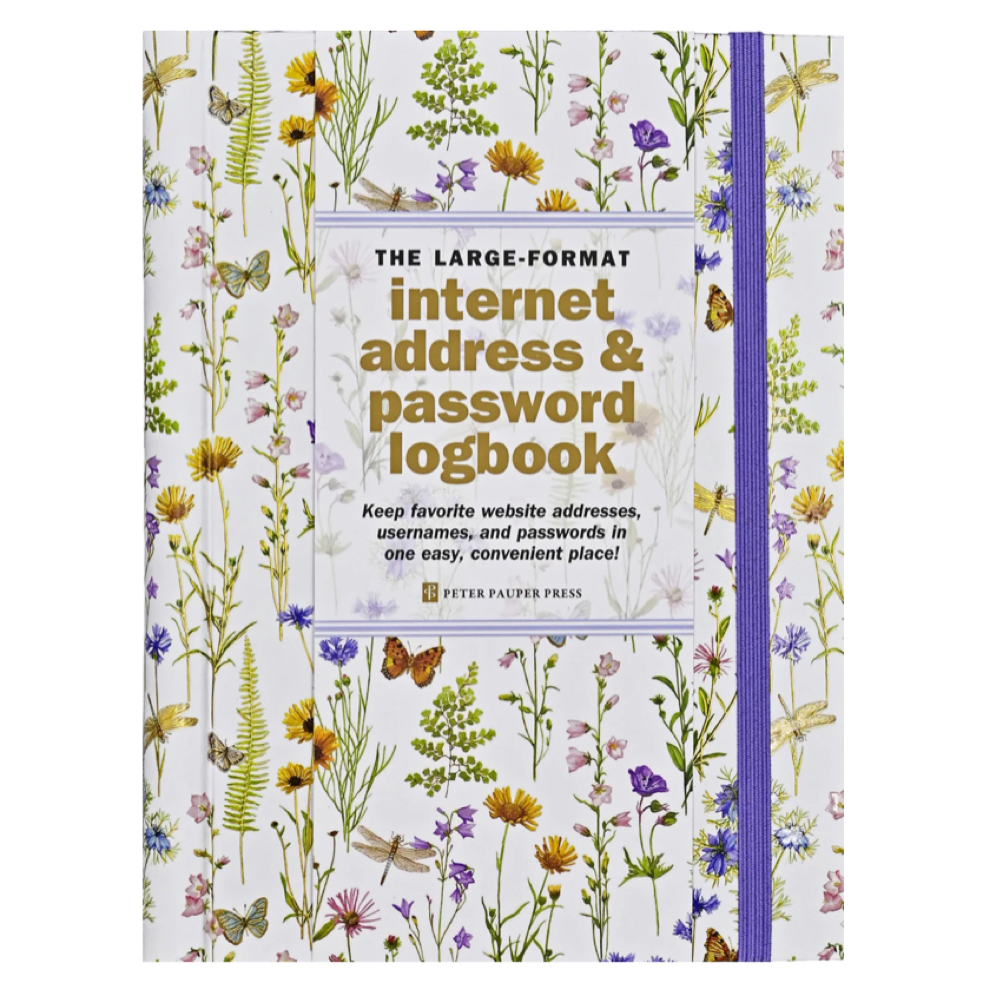 Personal Internet Address & Password Logbook - Wildflower Garden