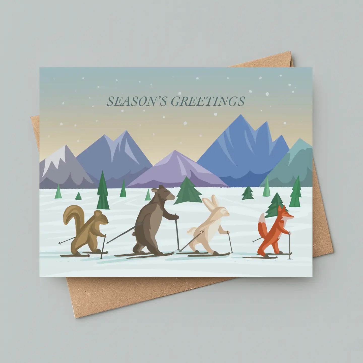 Bygone Art Project Greeting Card - Xc Skiing