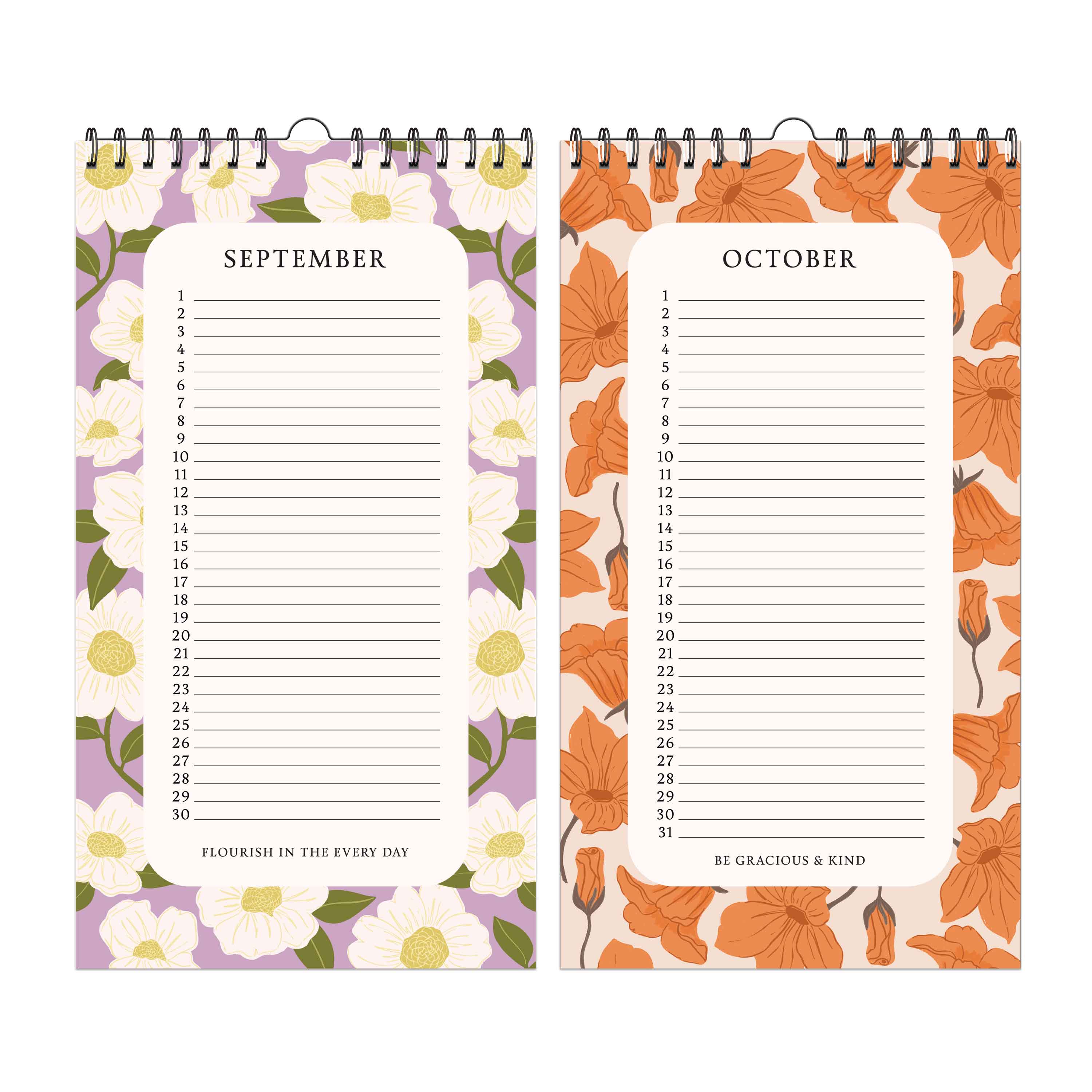 12-Month Perpetual Calendar - The Flower Garden