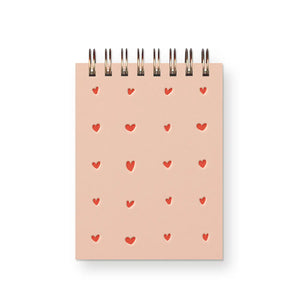 Mini Jotter Notebook - Heart Grid