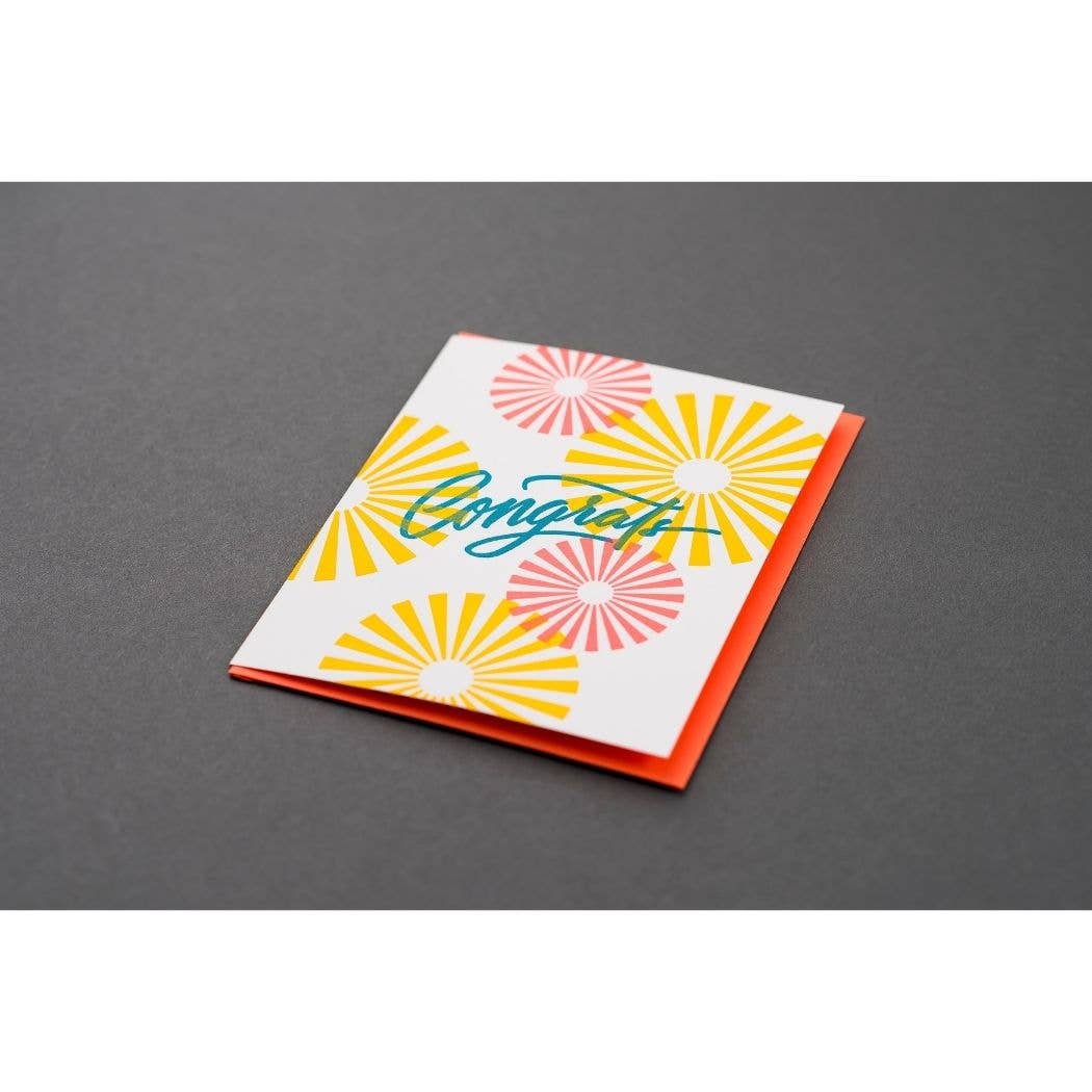 Greeting Card - Congrats Starburst Calligraphy