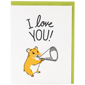 Smudge Ink Greeting Card - Hamster I Love You