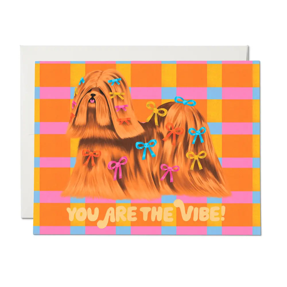 Red Cap Cards Greeting Card - Puppy Vibe