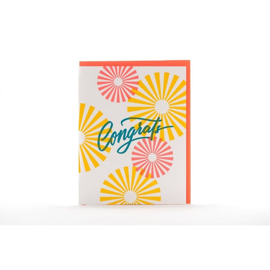 Greeting Card - Congrats Starburst Calligraphy