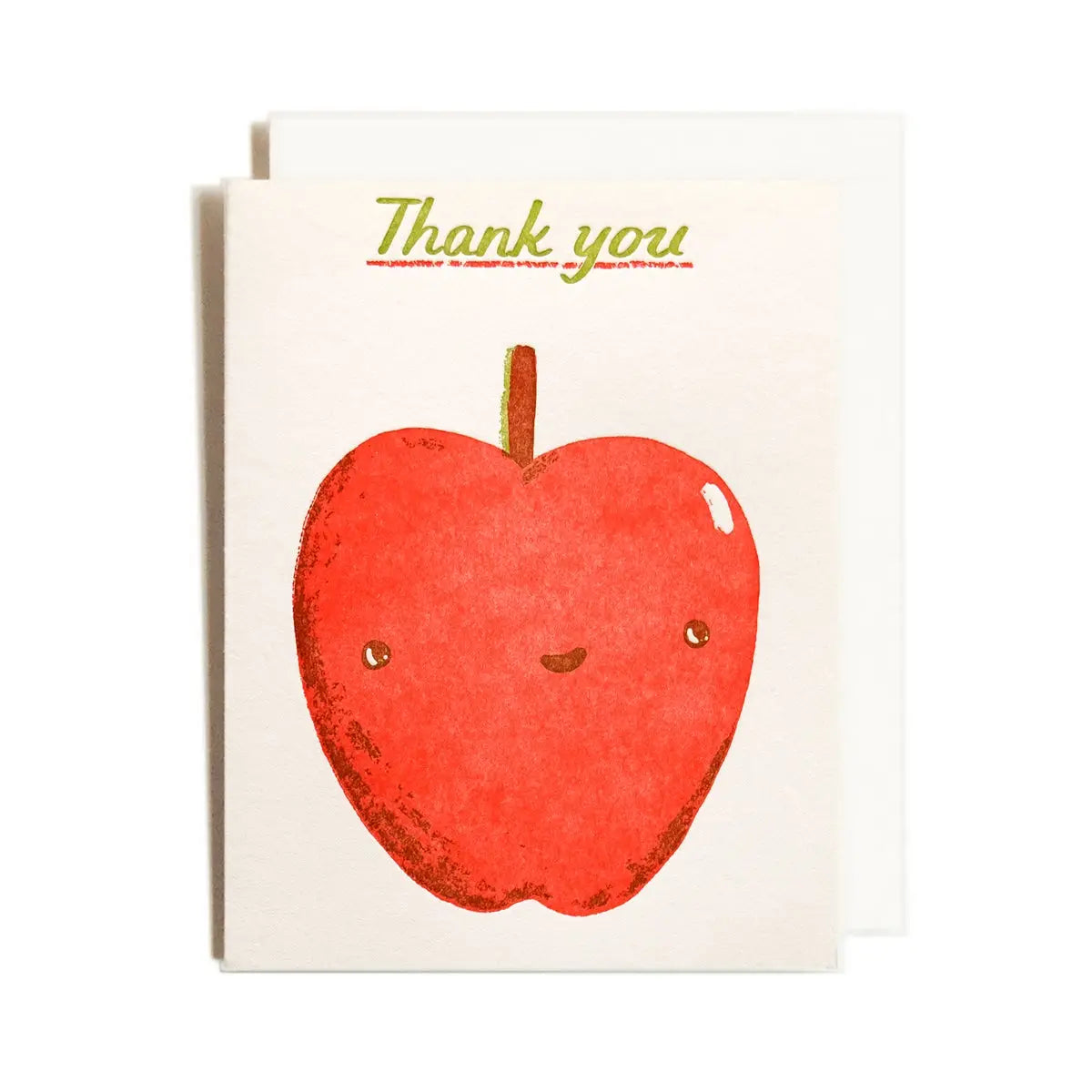 Homework Letterpress Studio Greeting Card - Thank You Apple