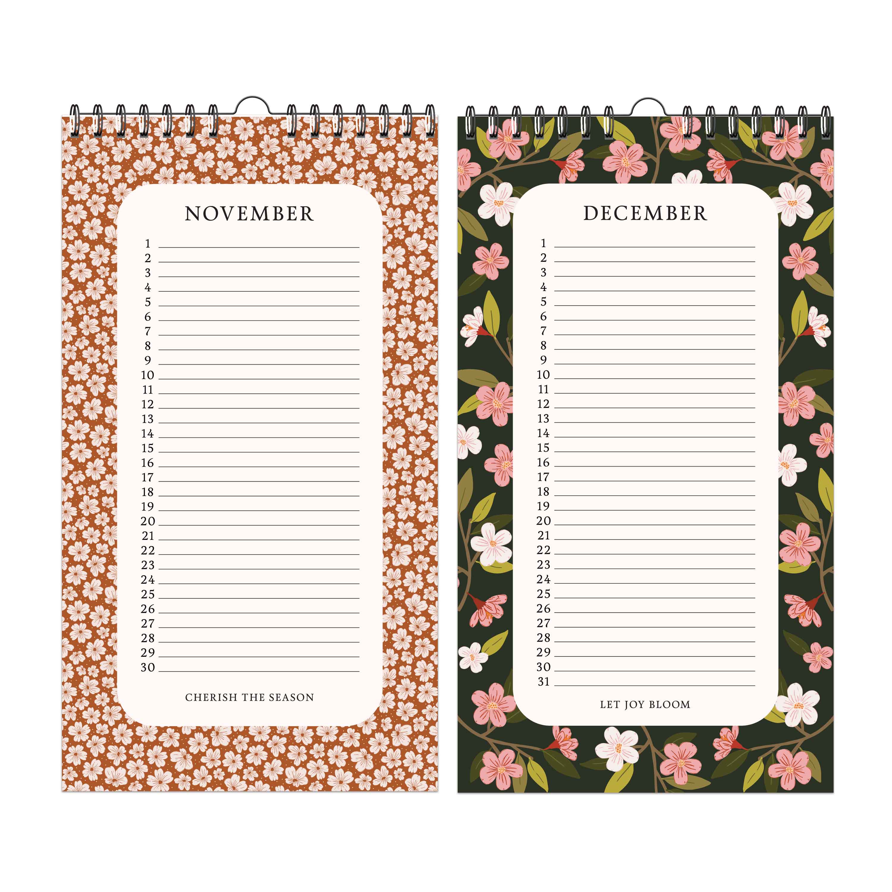 12-Month Perpetual Calendar - The Flower Garden