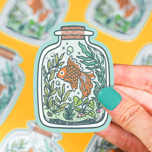 Sticker - Aquatic Goldfish Terrarium