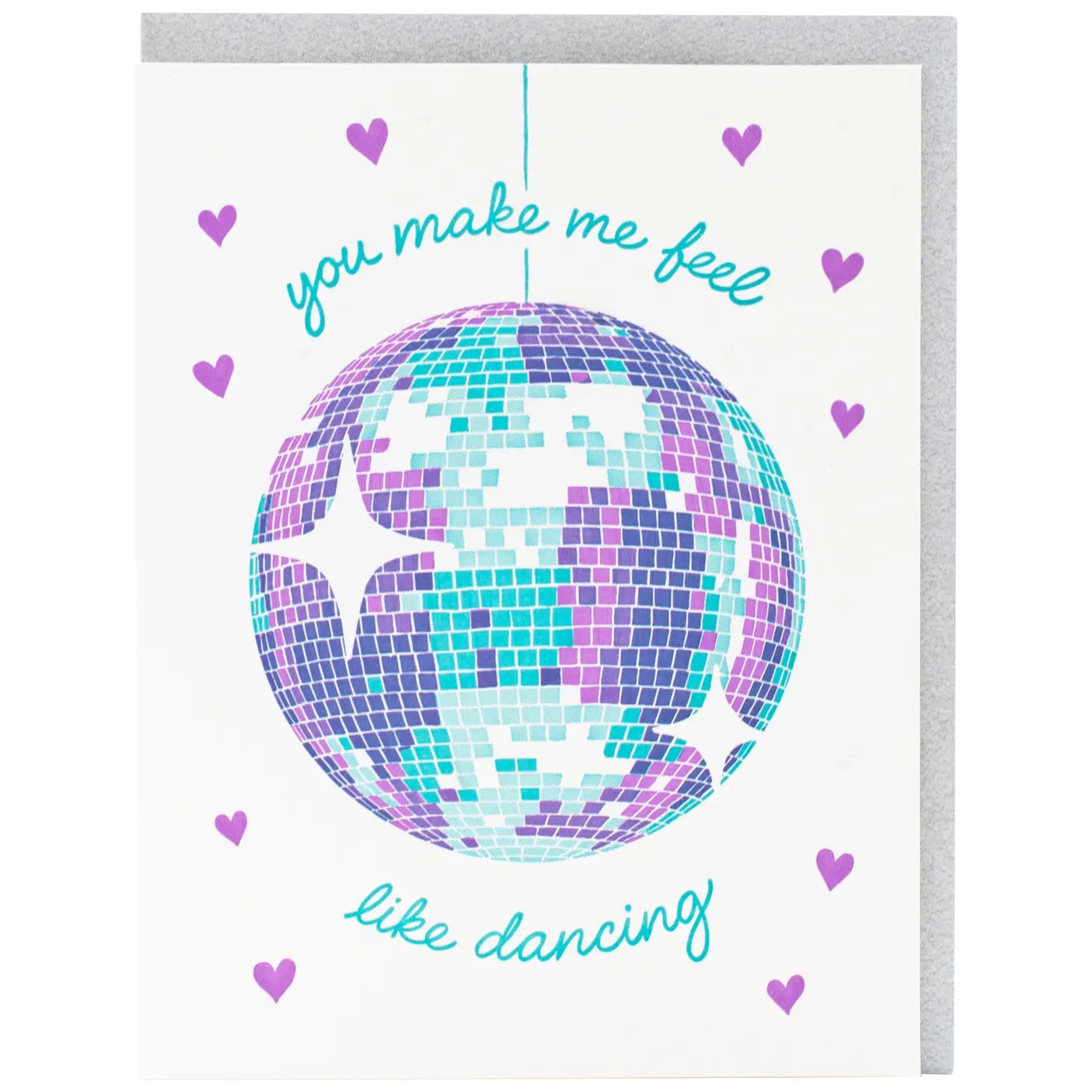 Smudge Ink Greeting Card - Disco Ball
