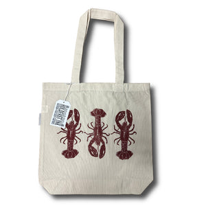Holdfast Ink Organic Tote - Lobster Trio Red