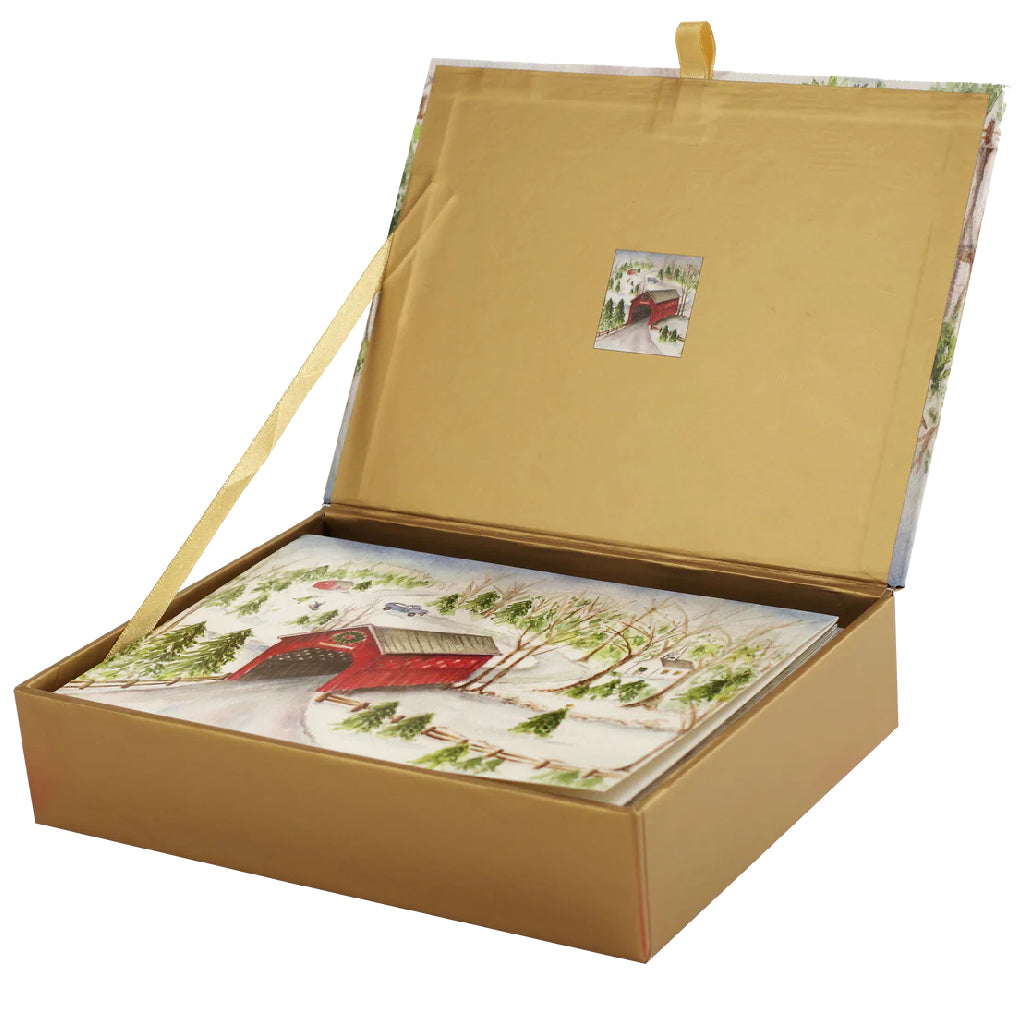 Peter Pauper Press Covered Bridge Deluxe Boxed Holiday Cards