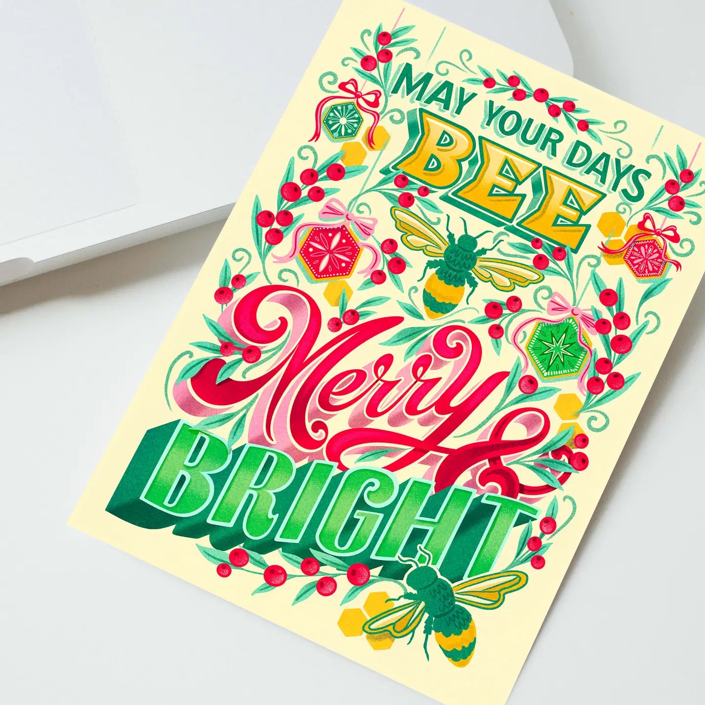 Greeting Card - Bee Merry & Bright