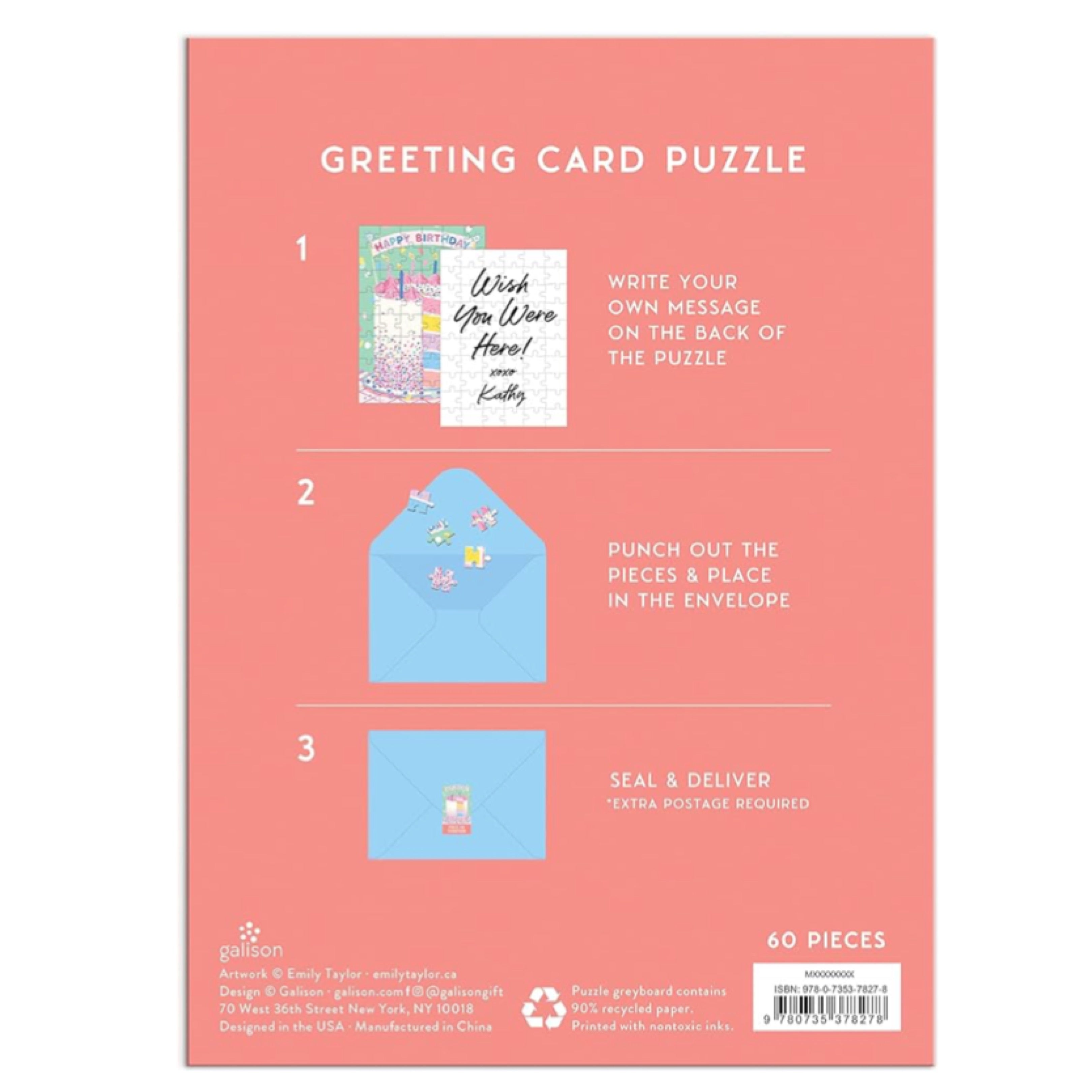 Confetti Birthday Cake 60 Piece Puzzle Card