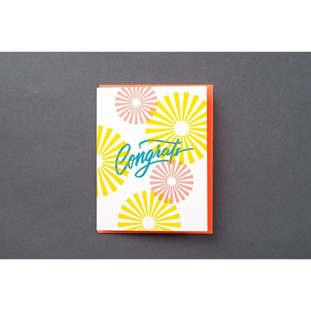 Greeting Card - Congrats Starburst Calligraphy