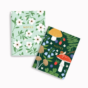 Pocket Notes - Mushrooms + Minty Floral