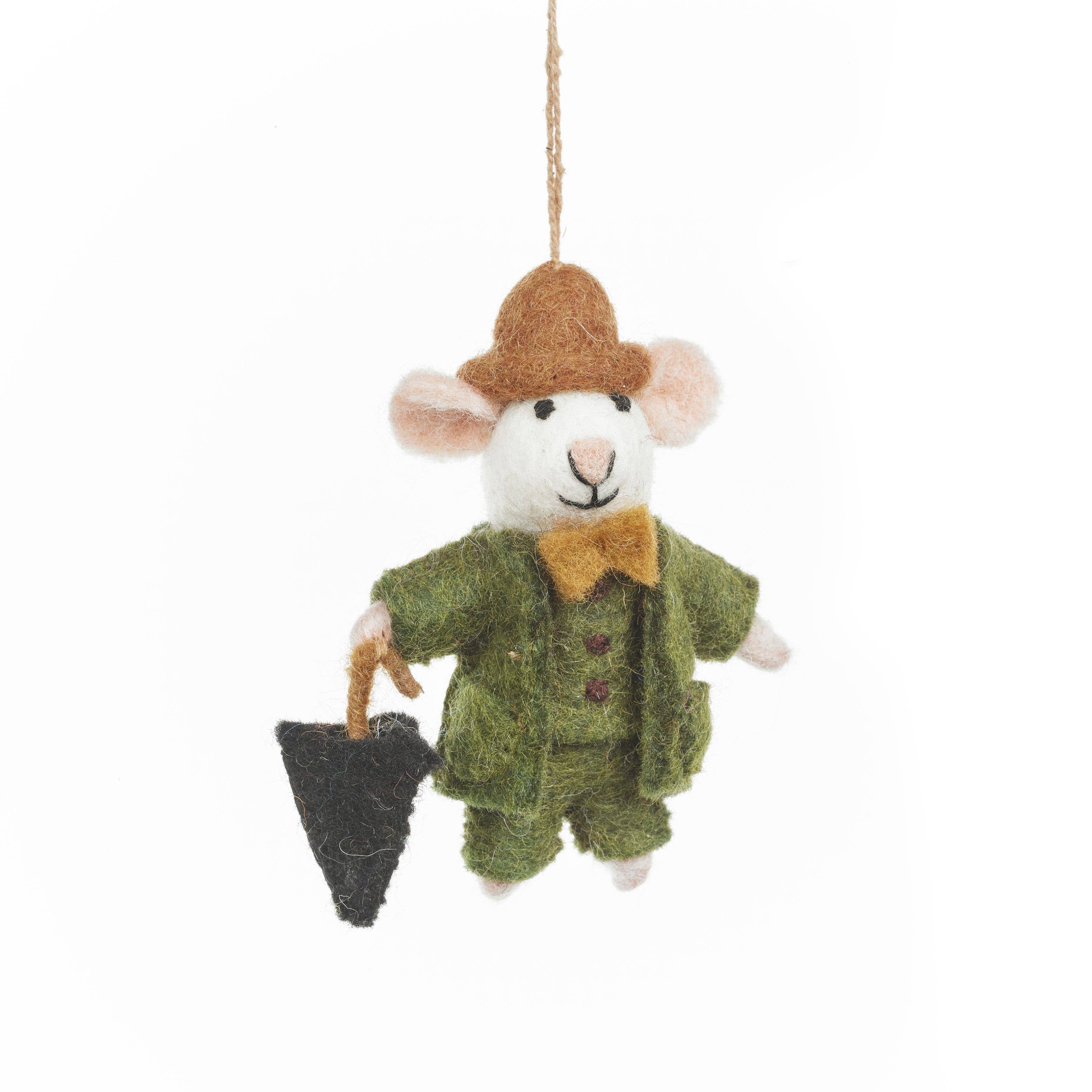 Handmade Felt Ornament - Dapper John the Mouse