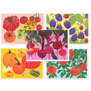 Smudge Ink Boxed Notes - Assorted Fruits and Veggies