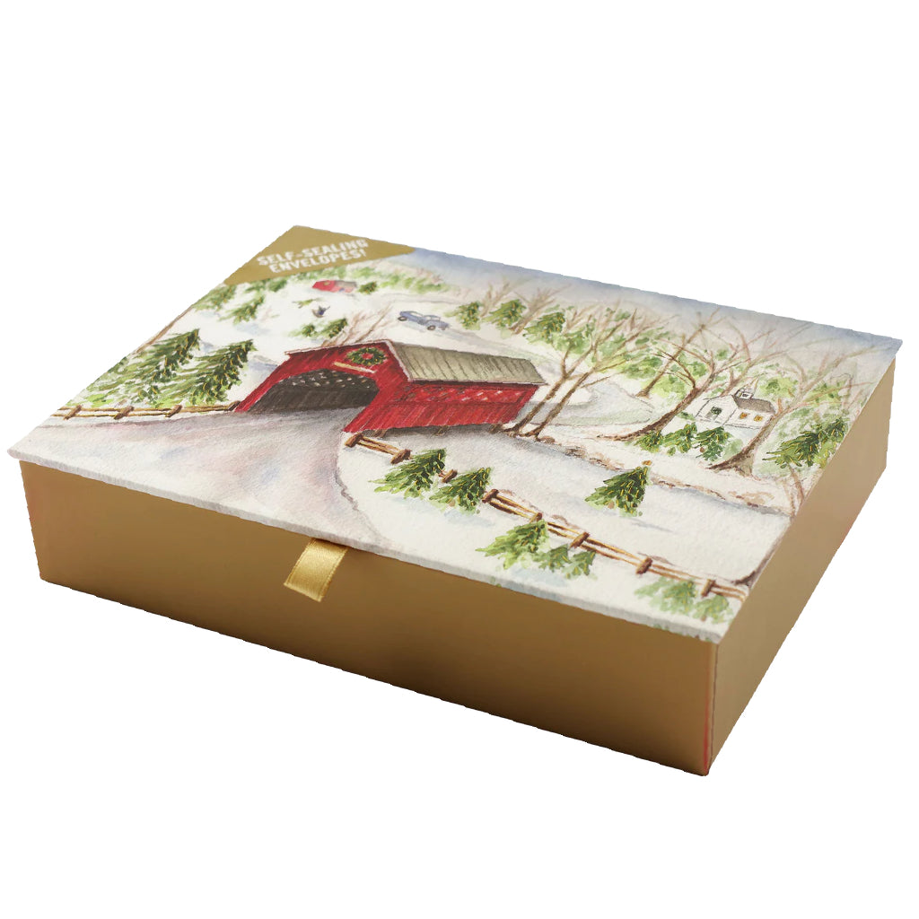 Peter Pauper Press Covered Bridge Deluxe Boxed Holiday Cards