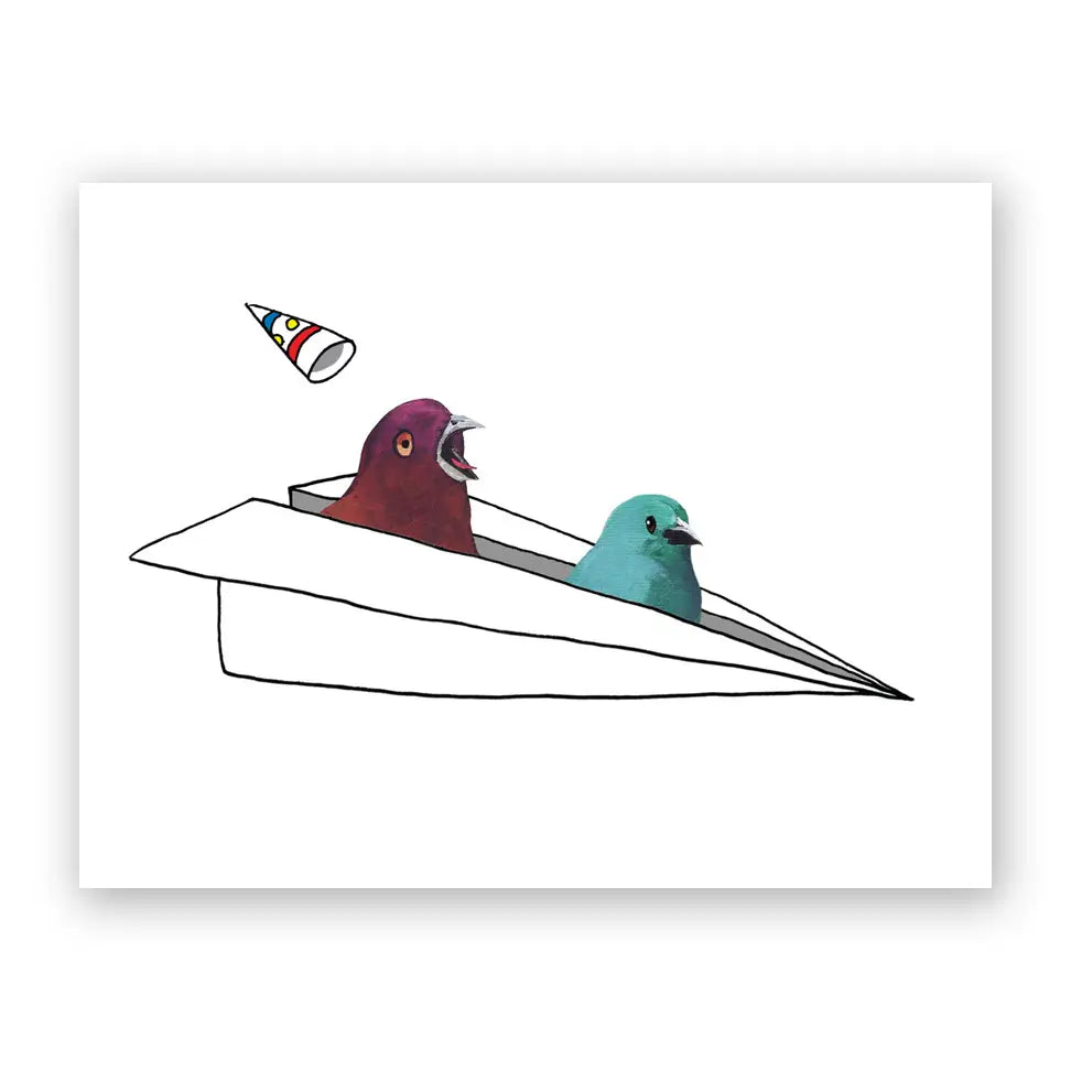 Mincing Mockingbird Greeting Card - Airplane Birthday Greetings