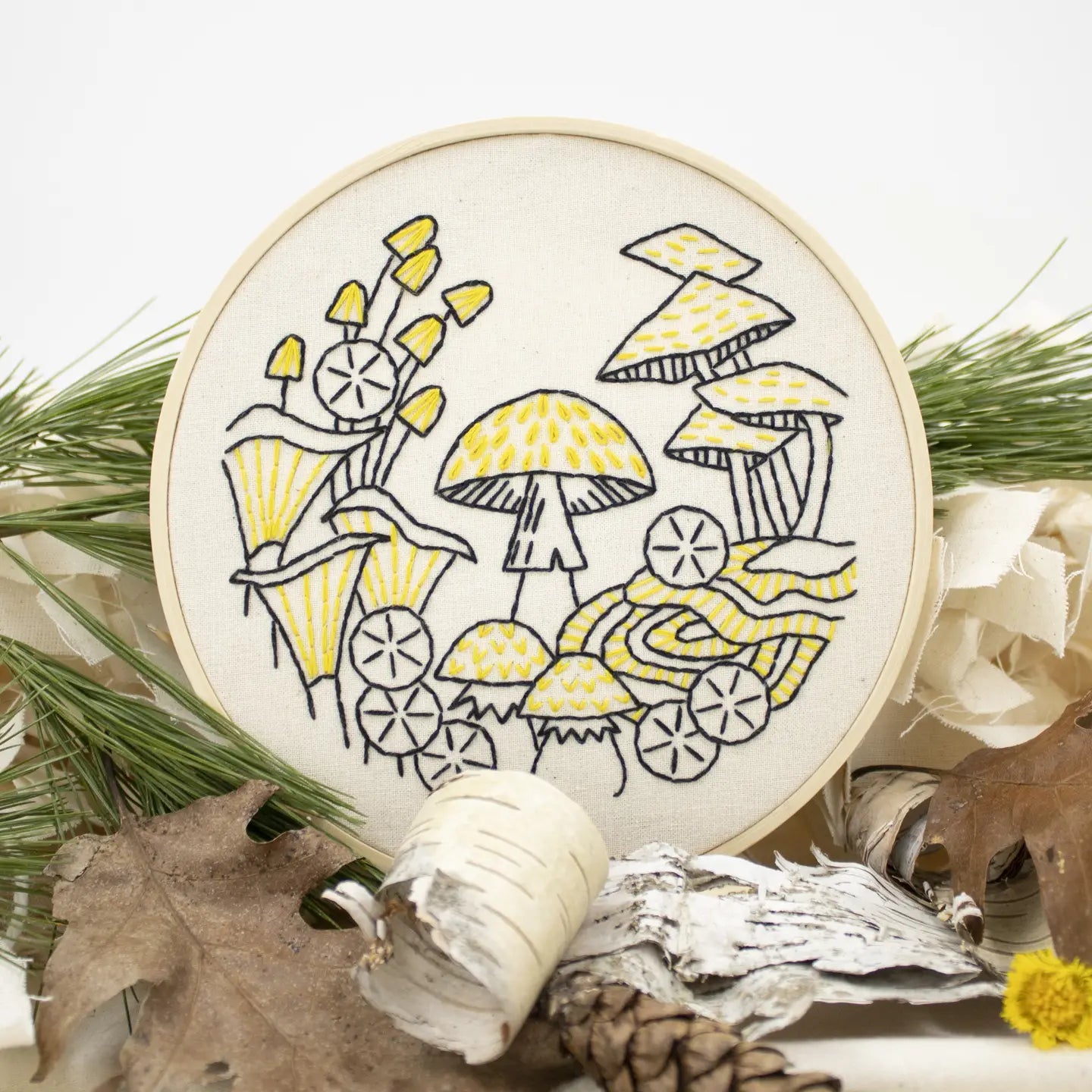 Hook, Line & Tinker Embroidery Kit - Mushrooms
