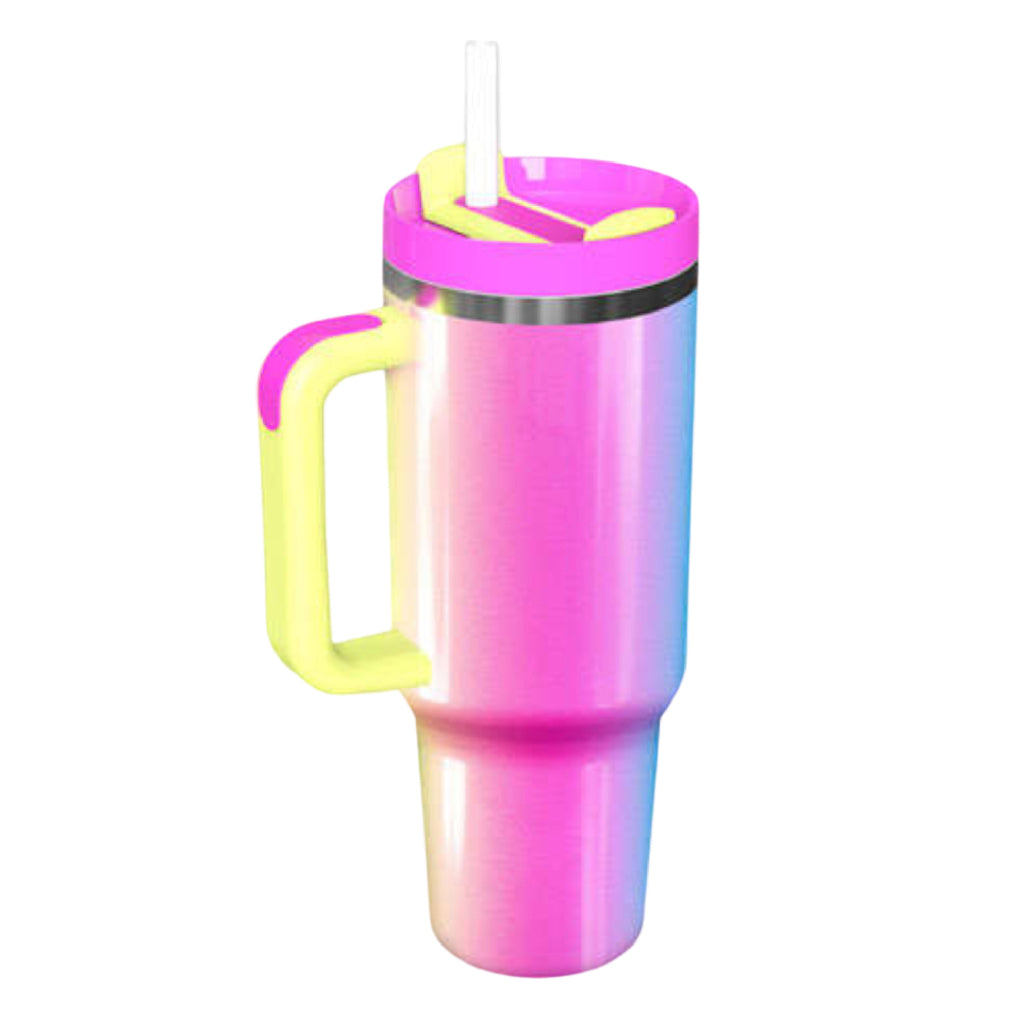 Stainless Steel Tumbler in Pink Rainbow Ombré