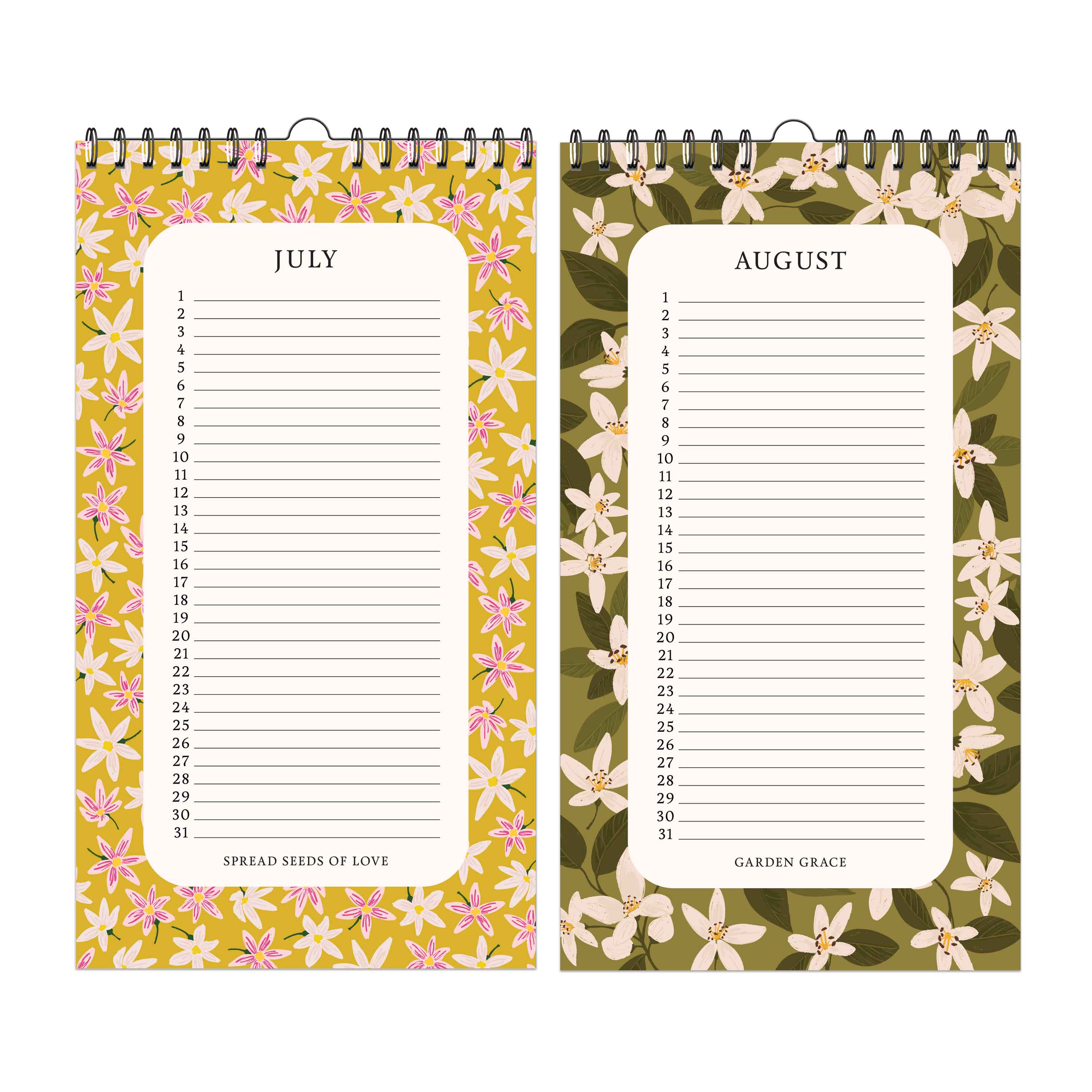 12-Month Perpetual Calendar - The Flower Garden