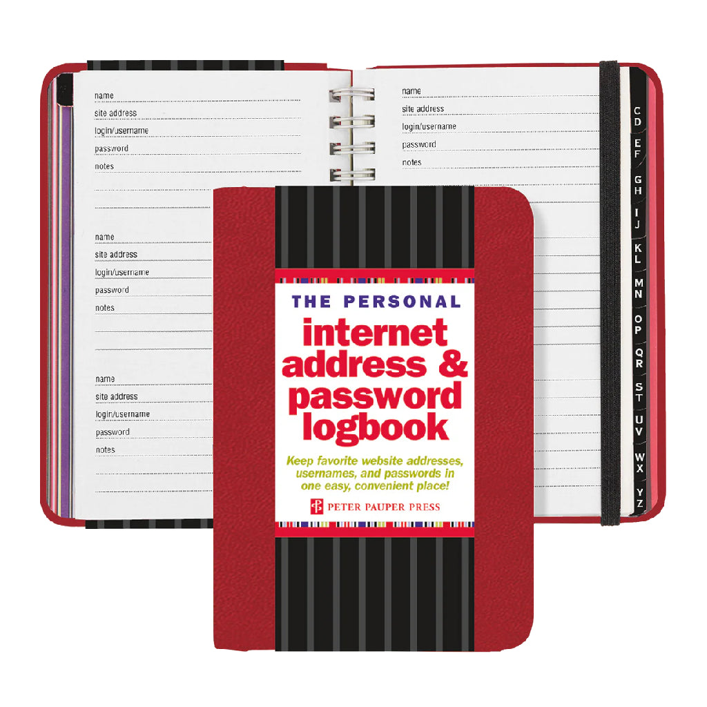 The Personal Internet Address & Password Logbook (Red)