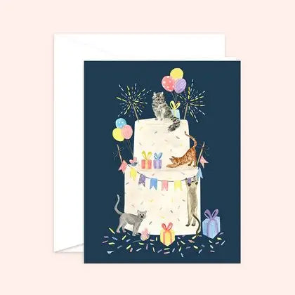 Greeting Card - Party Cat Cake