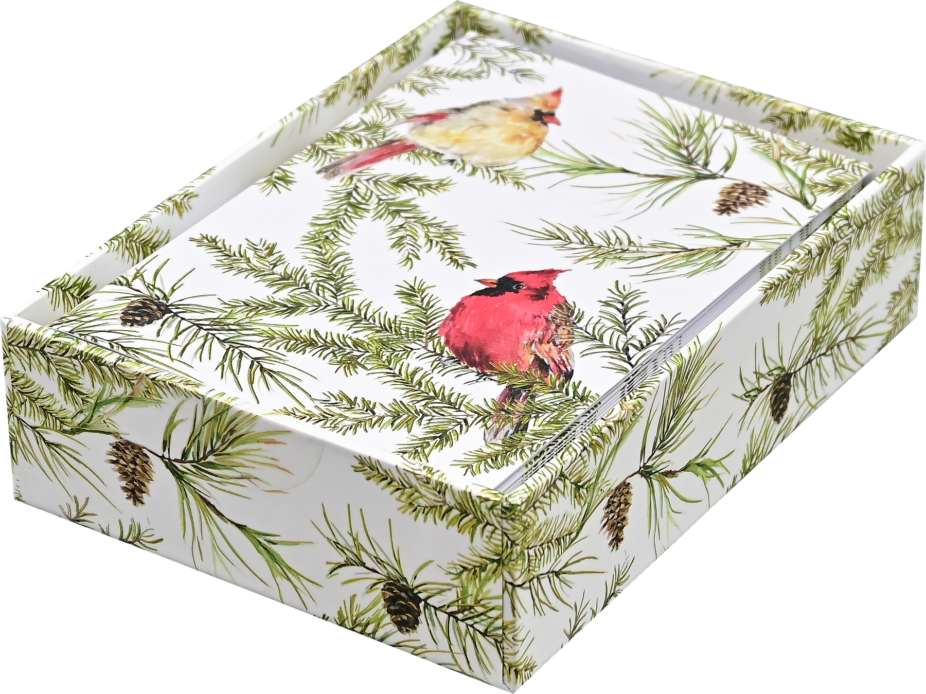 Peter Pauper Press Mini Boxed Notes - Cardinals In Evergreen