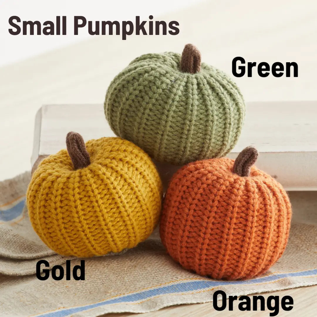Small Knit Pumpkin - Gold