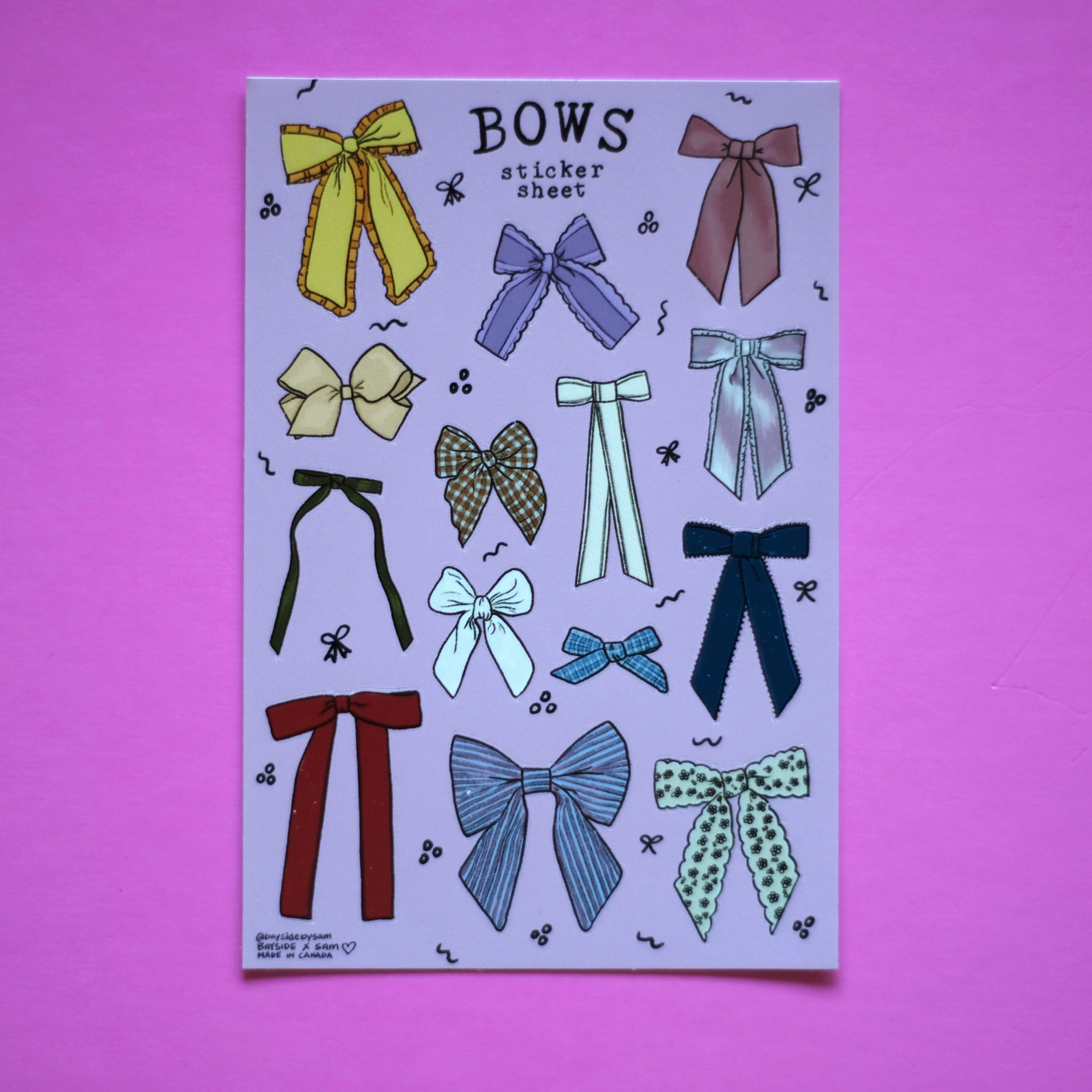 Sticker Sheet - Bows