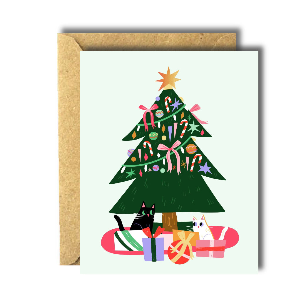 Cat Tree Greeting Card