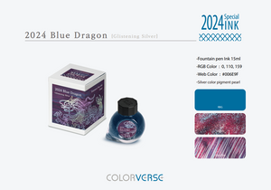 Colorverse Bottled Ink - Blue Dragon Silver Glistening