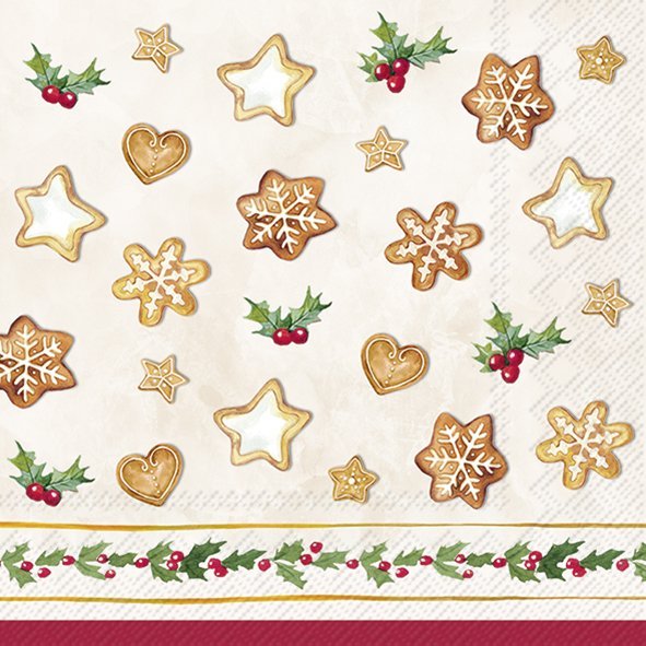Cocktail Napkins - Cookie Garland Cream