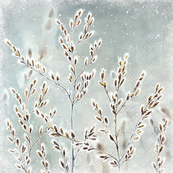 Cocktail Napins - Frozen Winter Blue Grey