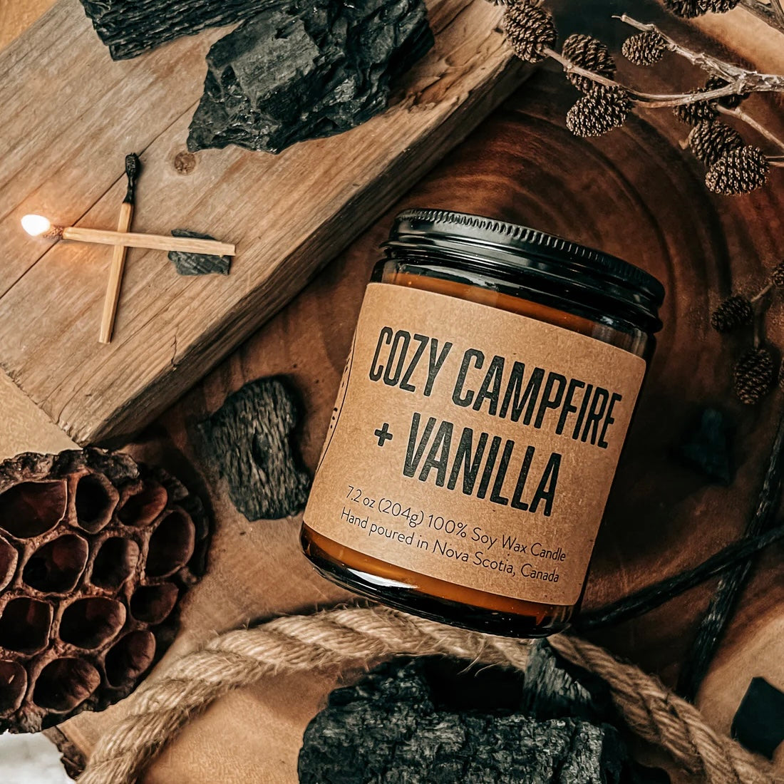 Lawrencetown Candle Co. Jar Candle - Cozy Campfire + Vanilla
