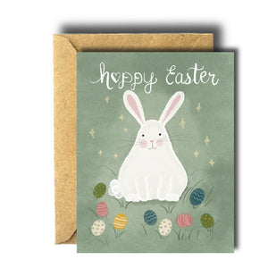 Poplar Paper Co. Greeting Card - Hoppy Easter White Bunny