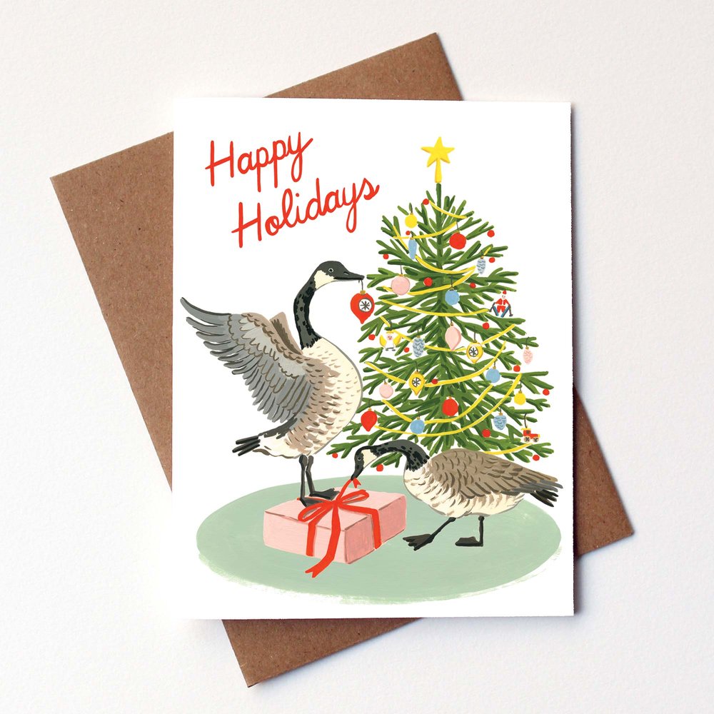 Kat Frick Miller Greeting Card - Christmas Geese