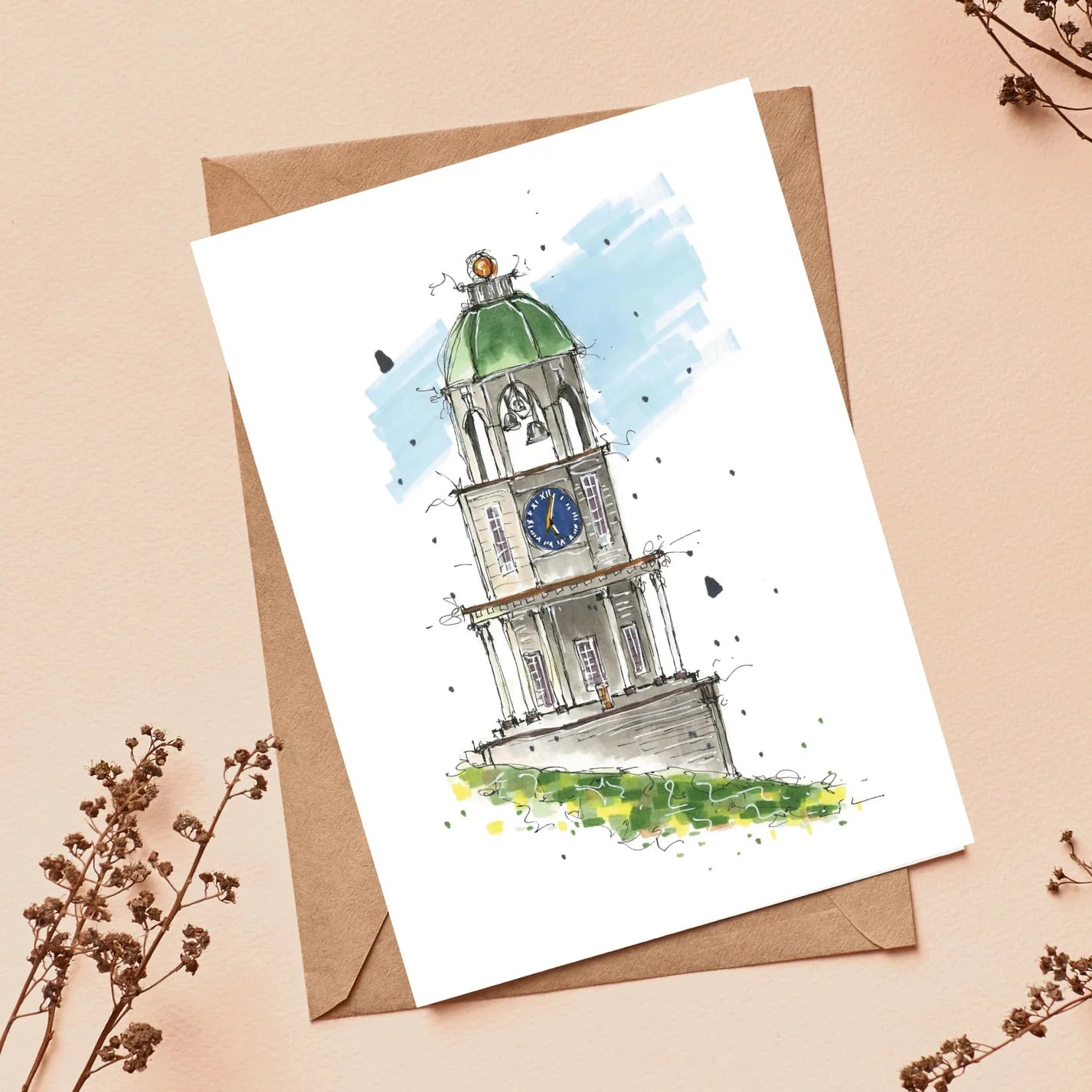 Downtown Sketcher Greeting Card - Citadel Clock Tower