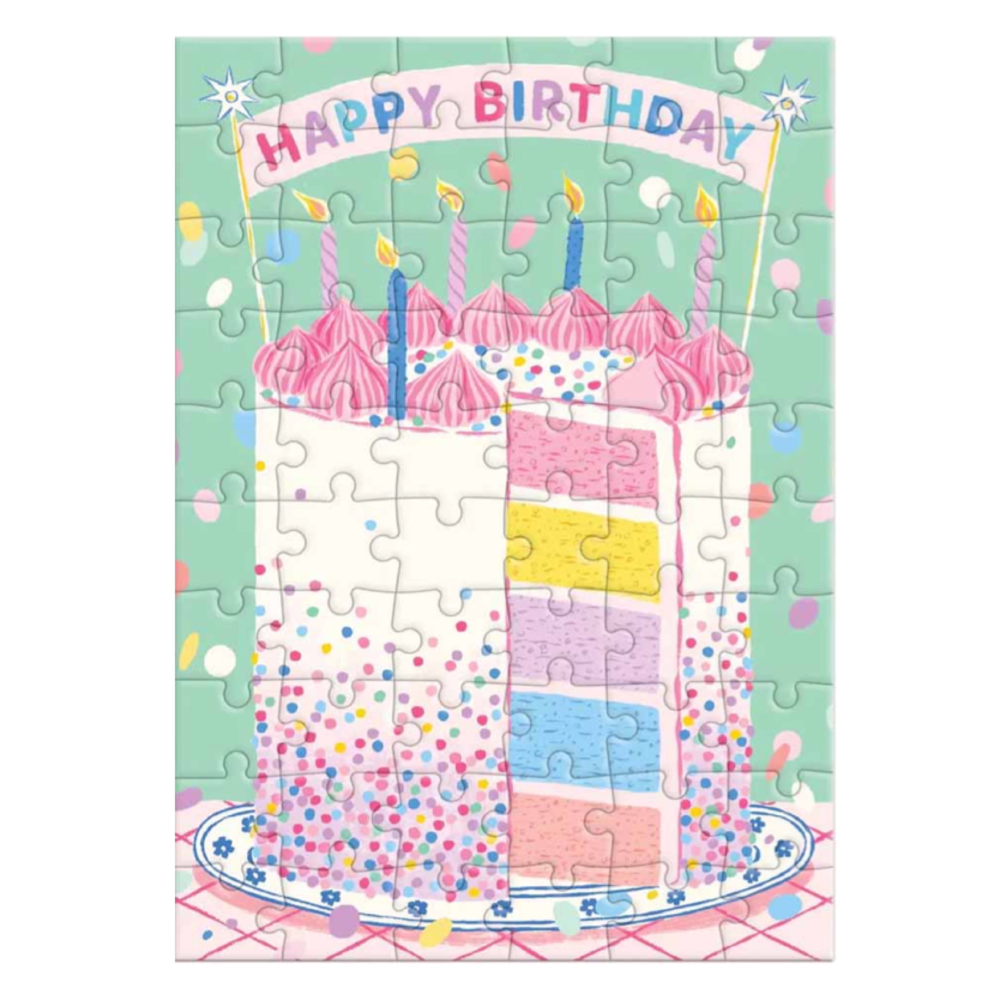 Confetti Birthday Cake 60 Piece Puzzle Card