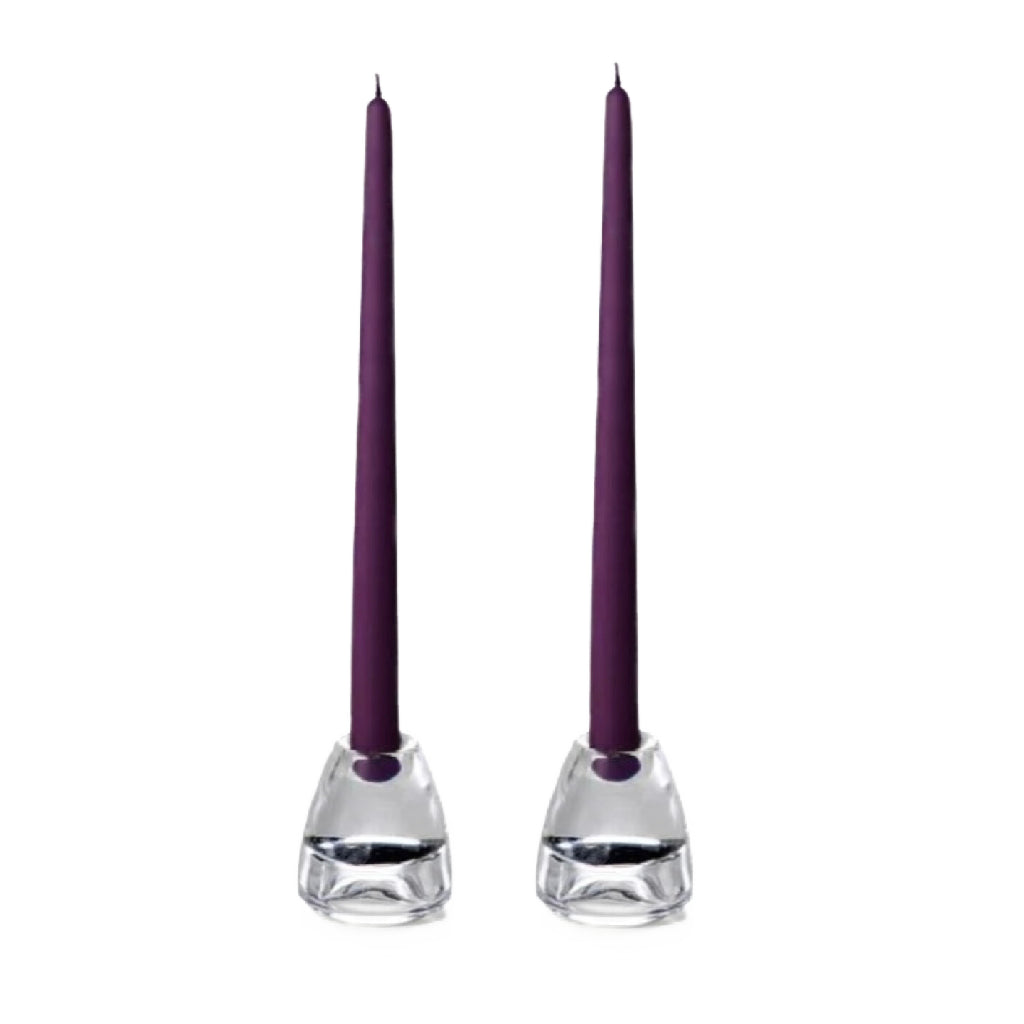 Set of 12" Taper Candles - Dark Purple