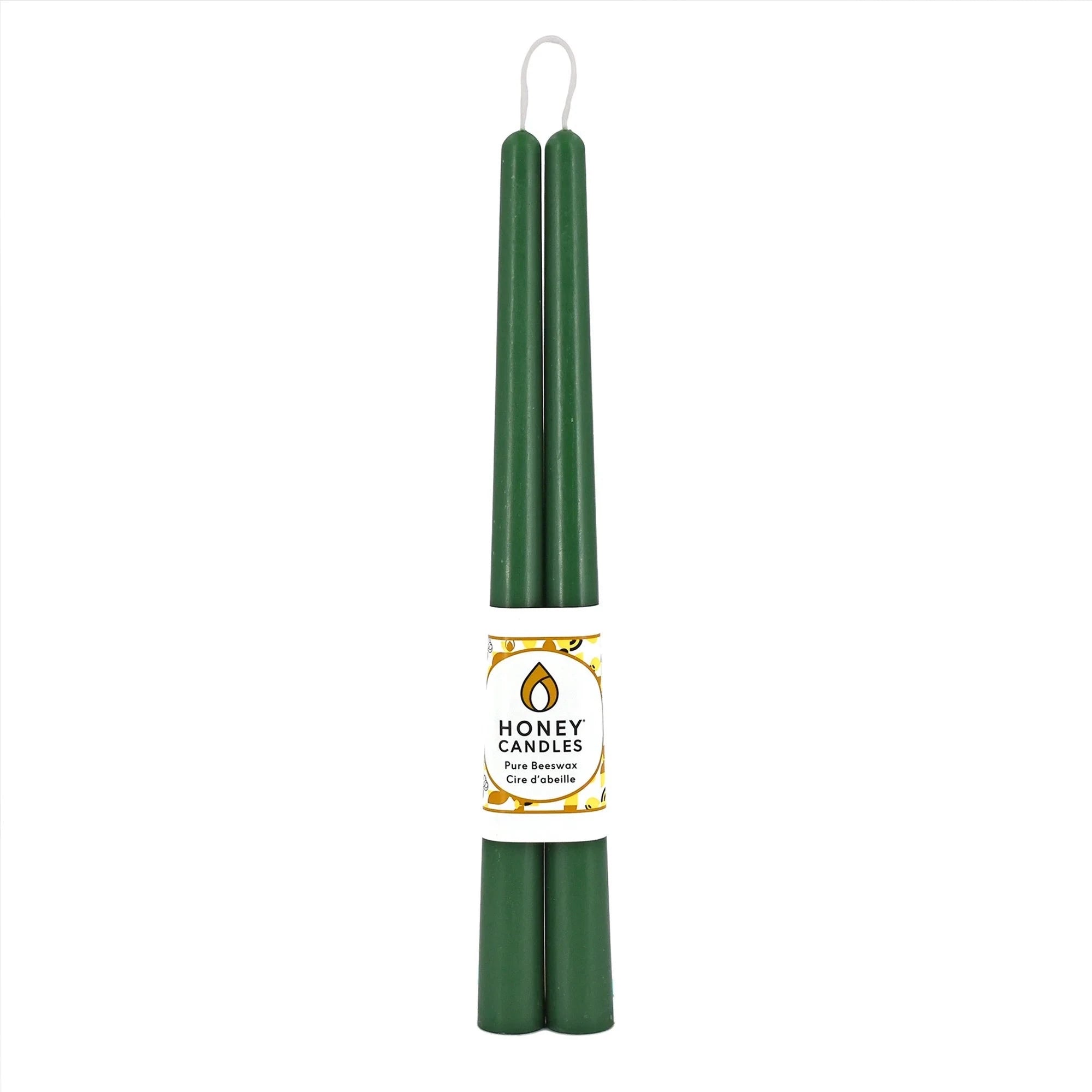 12" Taper Beeswax Candles - Forest Green